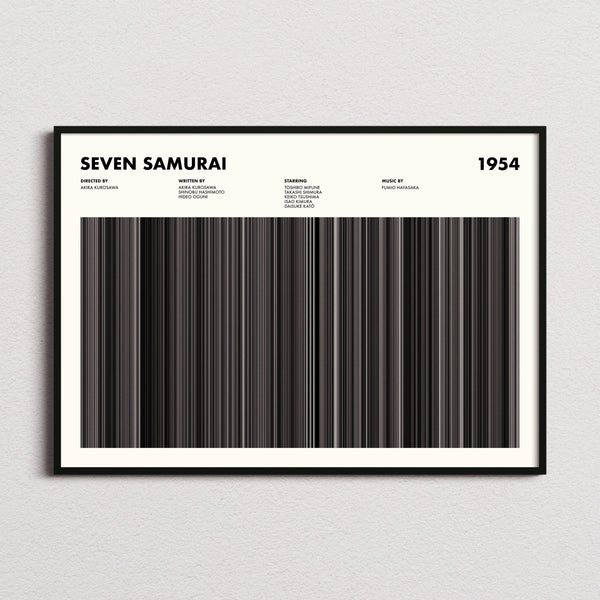Seven Samurai Movie Barcode Poster