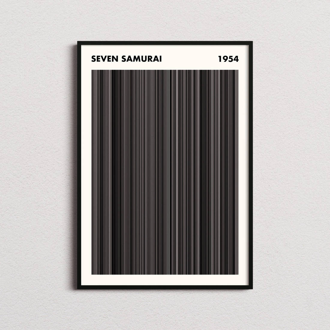 Seven Samurai Movie Barcode Poster - Simplified