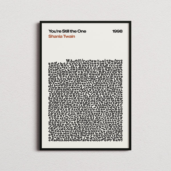 Shania Twain You're Still The One Lyric Print