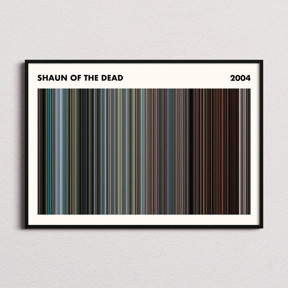 Shaun of the Dead Movie Barcode Poster - Simplified