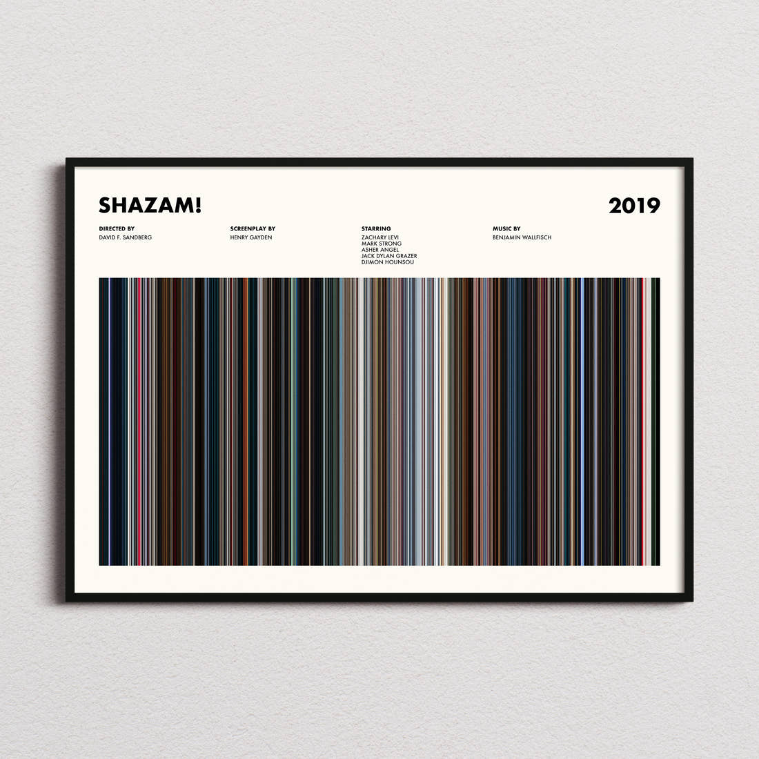 Shazam! Movie Barcode Poster