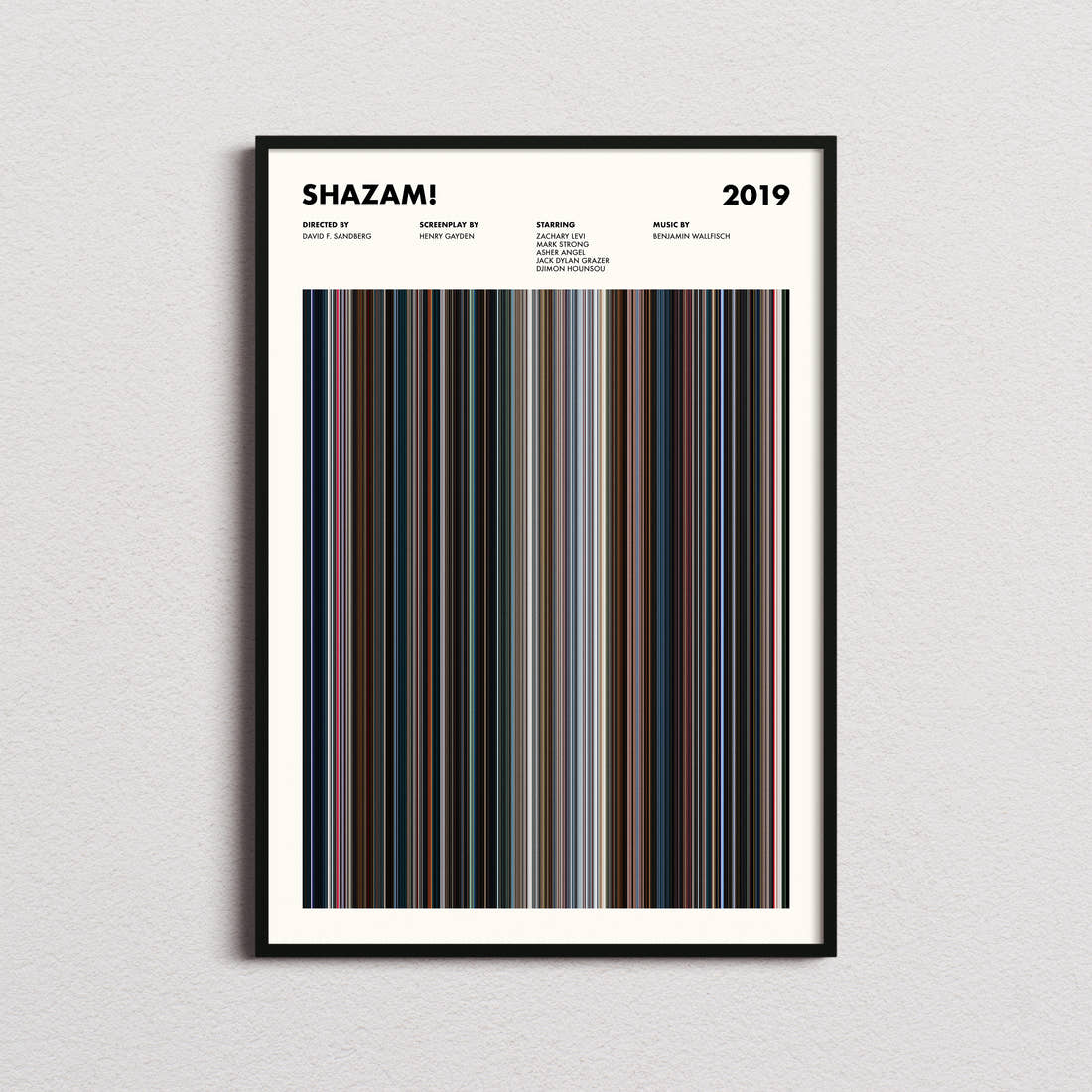 Shazam! Movie Barcode Poster