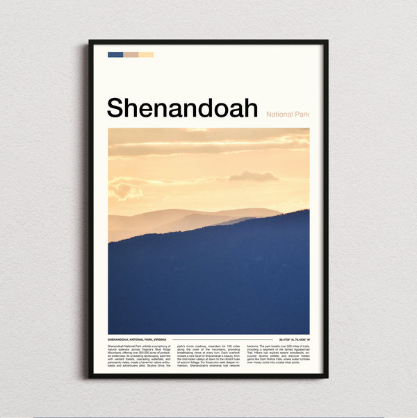 Shenandoah - Layered Blue Hills - Travel Print