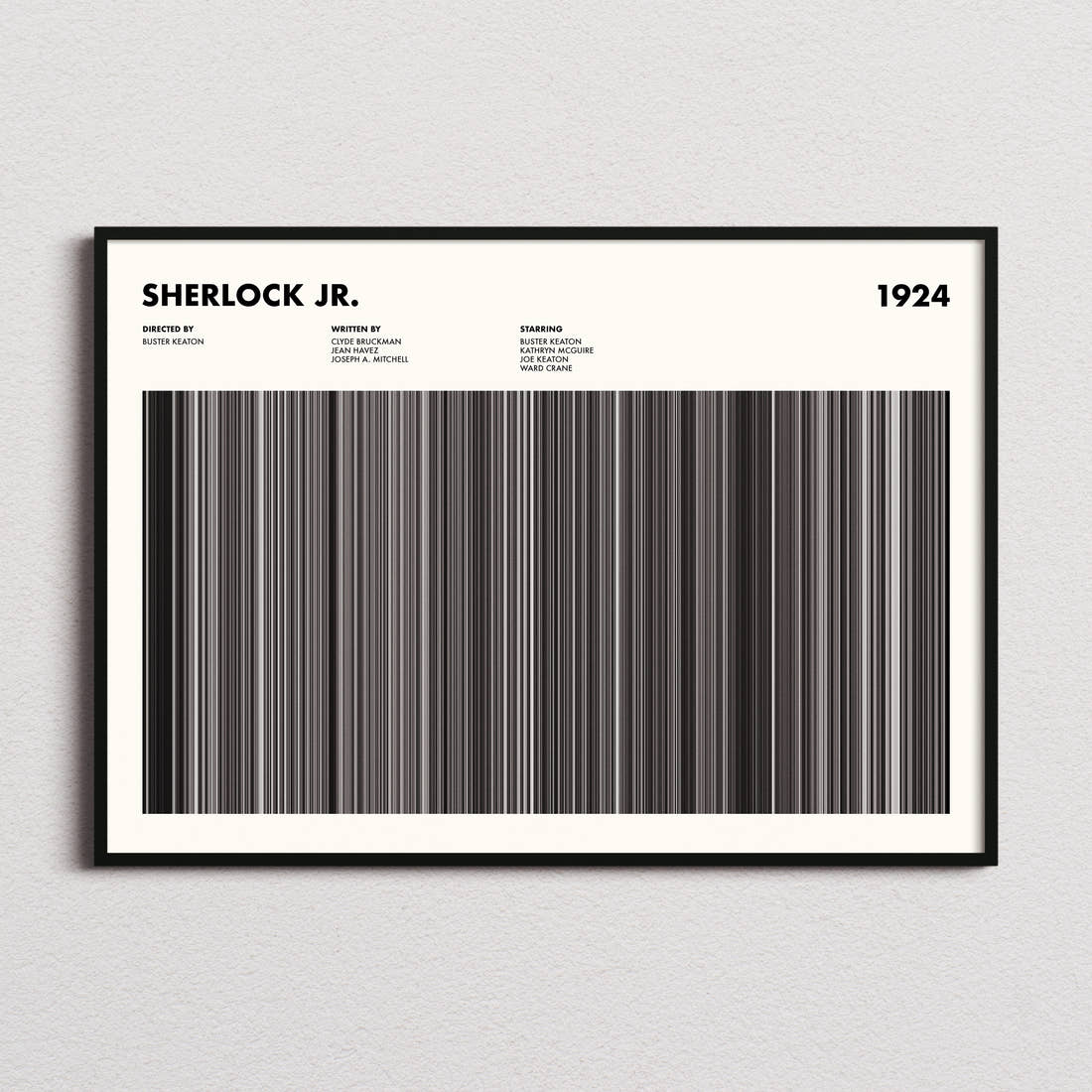 Sherlock Jr. Movie Barcode Poster