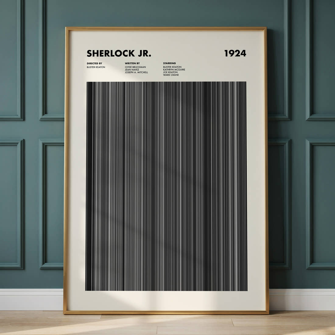 Sherlock Jr. Movie Barcode Poster