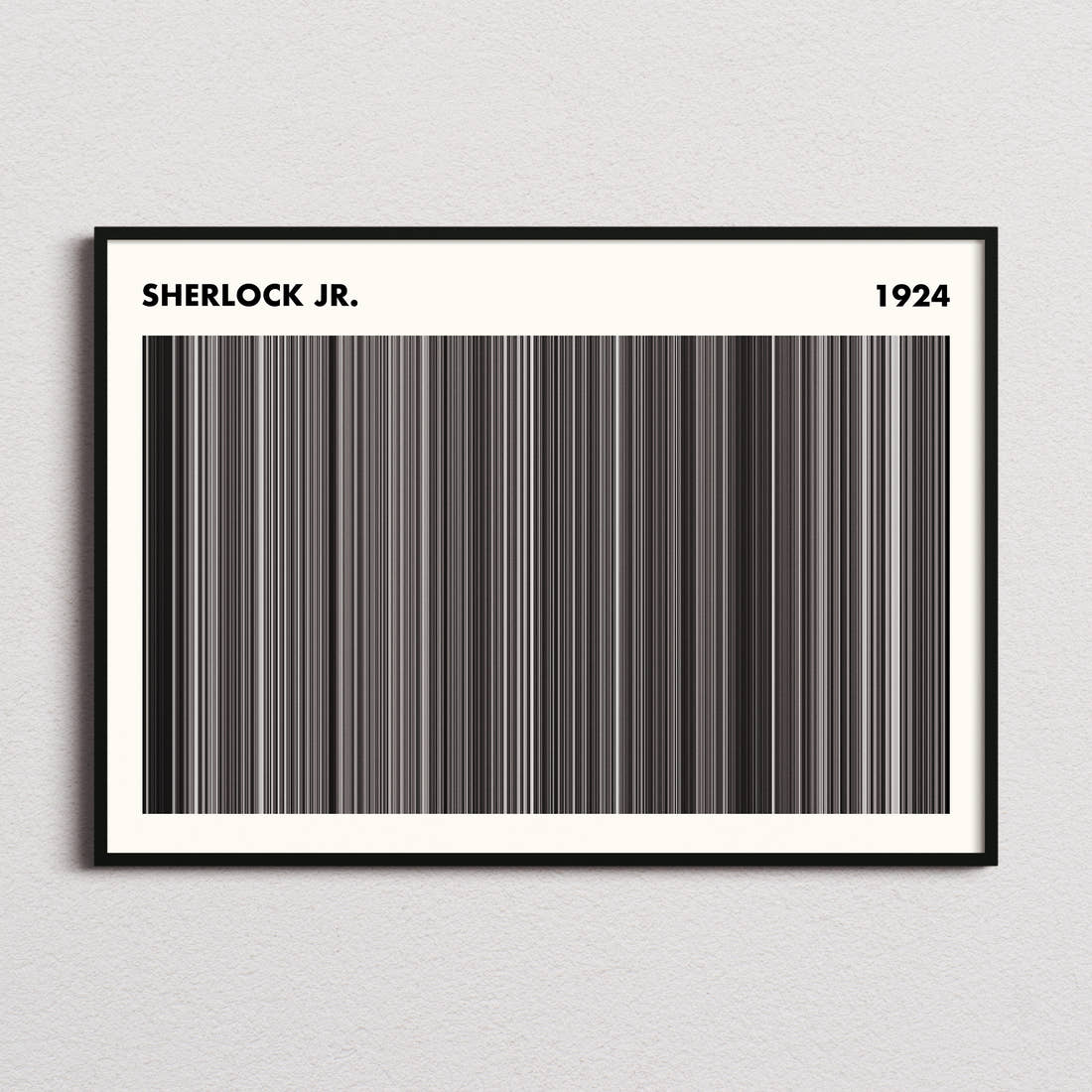 Sherlock Jr. Movie Barcode Poster - Simplified