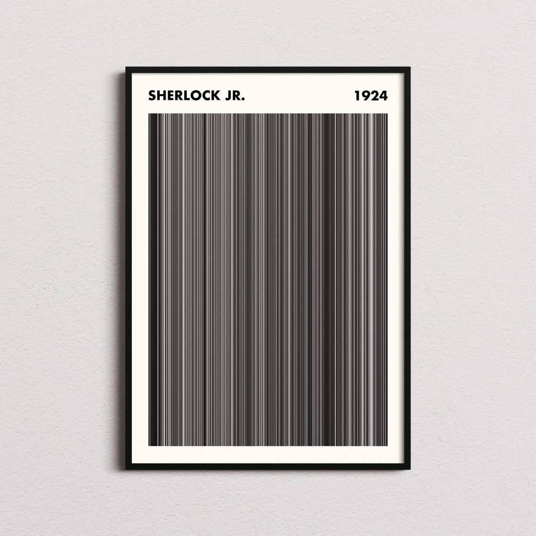 Sherlock Jr. Movie Barcode Poster - Simplified