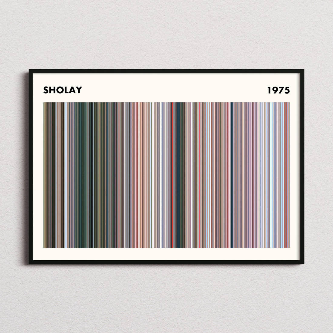 Sholay Movie Barcode Poster - Simplified
