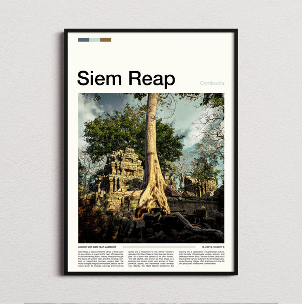 Siem Reap - Tree Roots Over Ruins - Travel Print