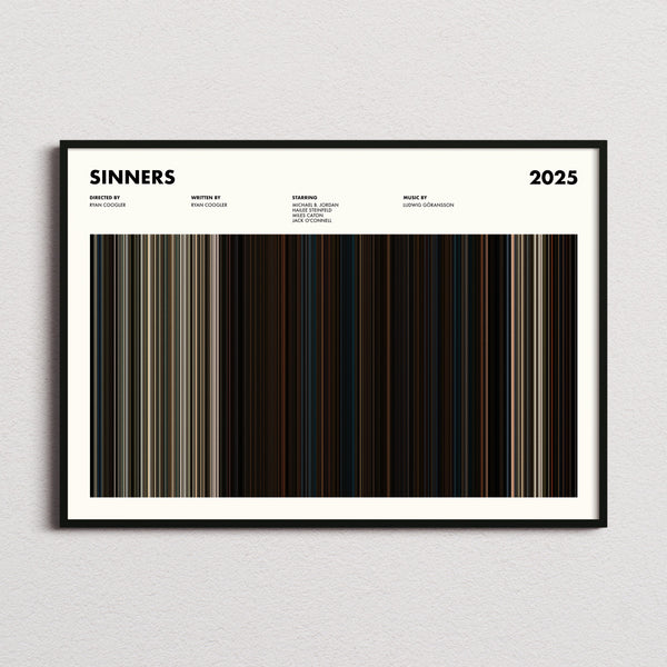 Sinners Movie Barcode Poster