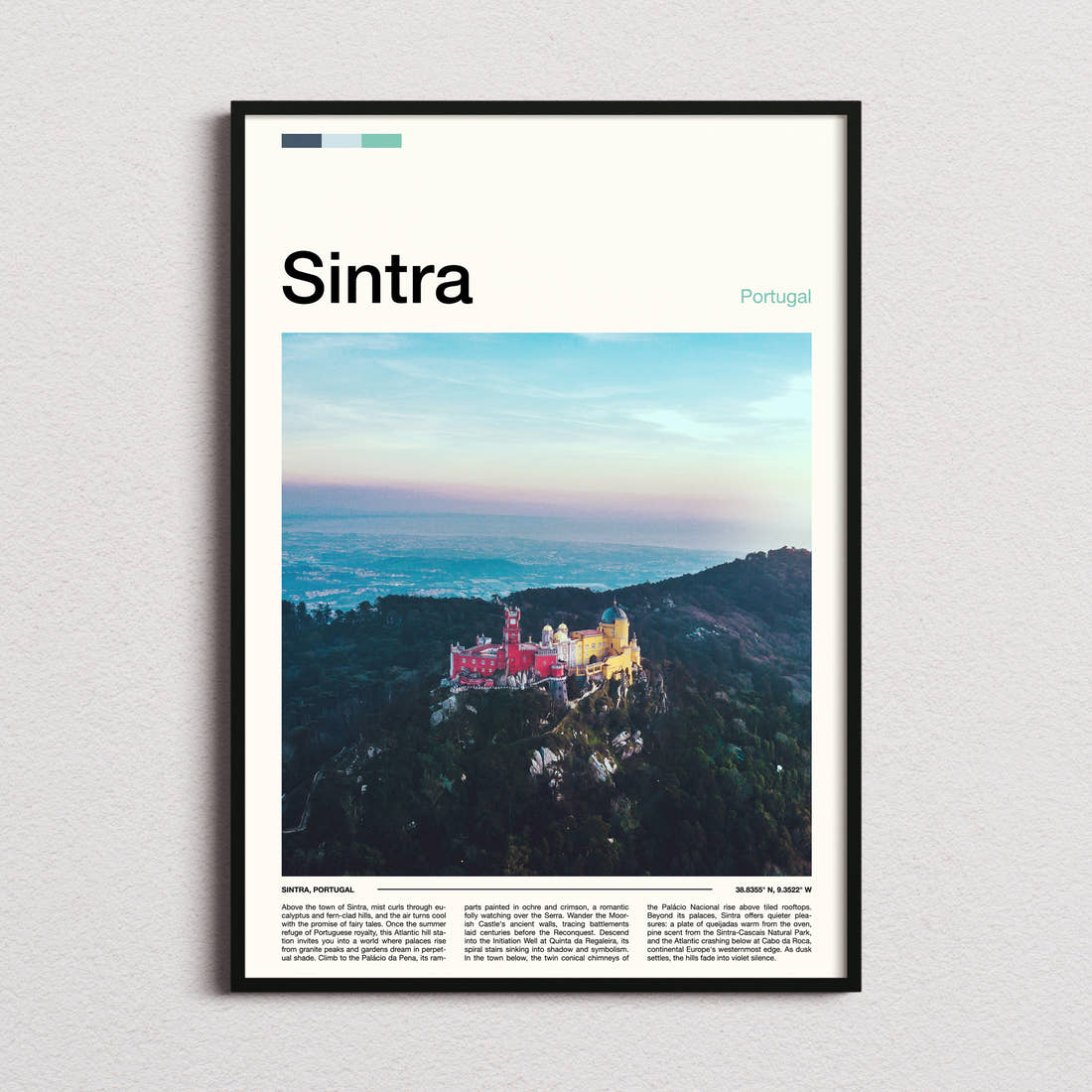 Sintra PaláCio Da Pena Travel Print framed and photographed straight on