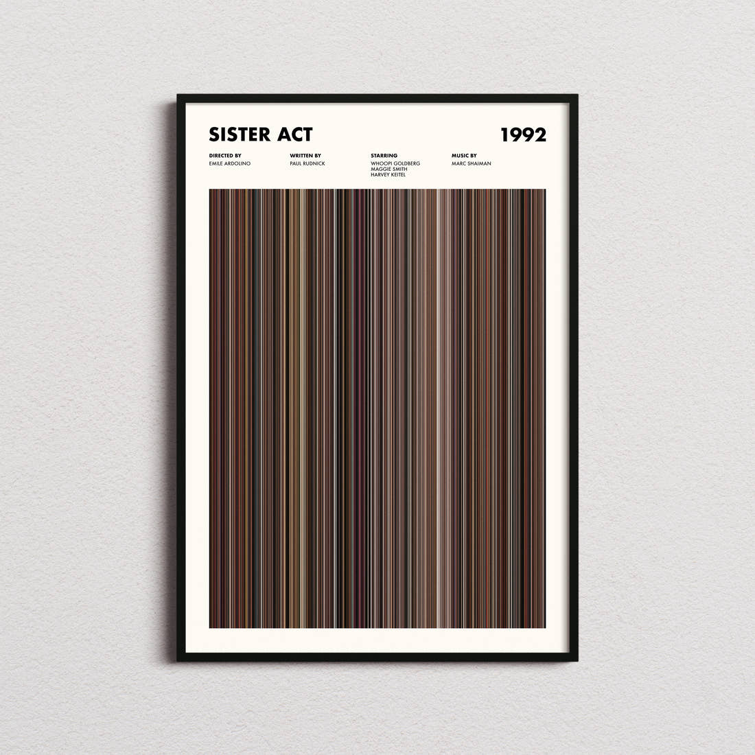 Sister Act Movie Barcode Poster