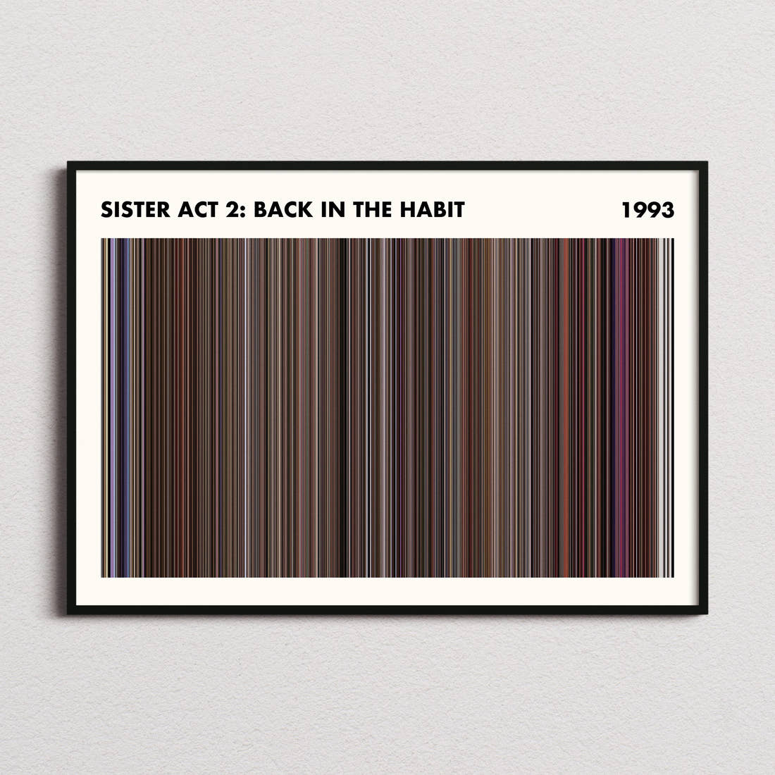 Sister Act 2: Back in the Habit Movie Barcode Poster - Simplified