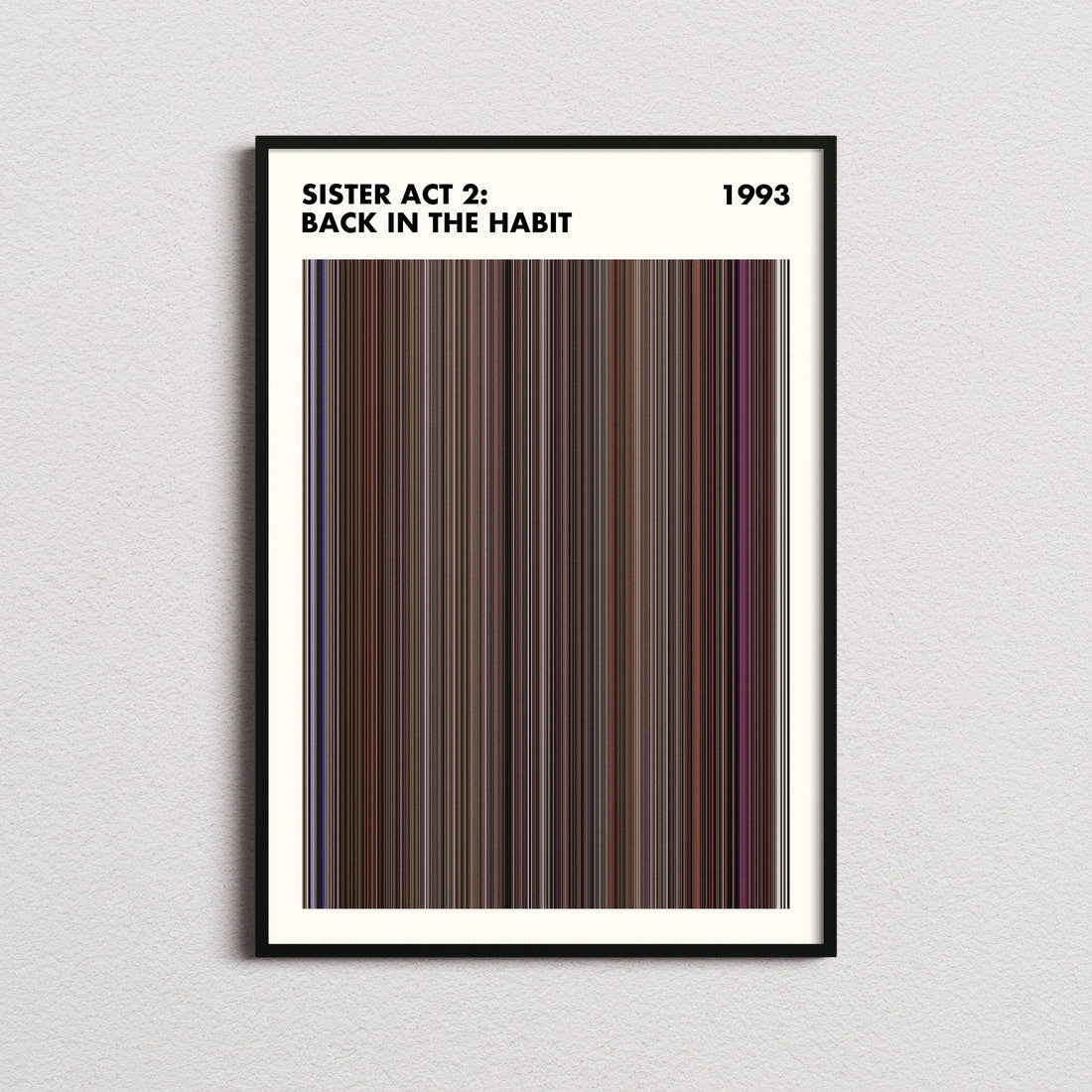 Sister Act 2: Back in the Habit Movie Barcode Poster - Simplified