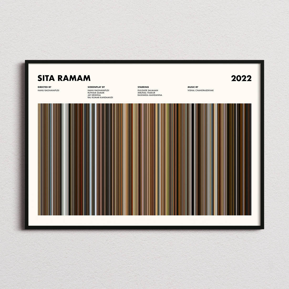 Sita Ramam Movie Barcode Poster