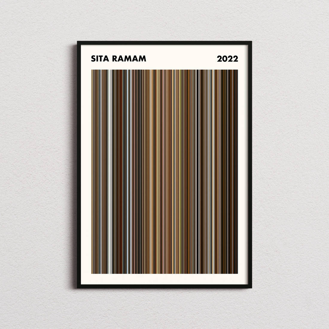 Sita Ramam Movie Barcode Poster - Simplified