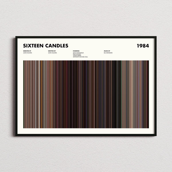 Sixteen Candles Movie Barcode Poster