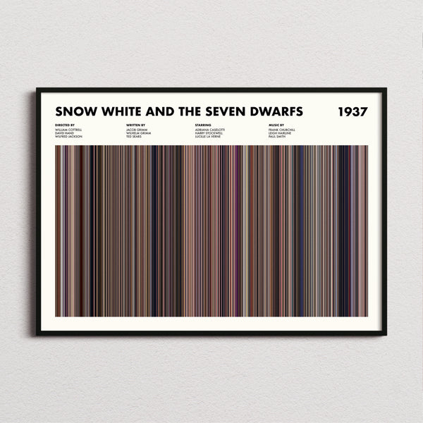 Snow White and the Seven Dwarfs Movie Barcode Poster
