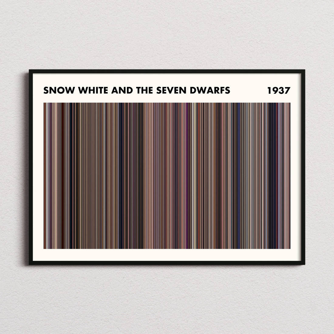 Snow White and the Seven Dwarfs Movie Barcode Poster - Simplified