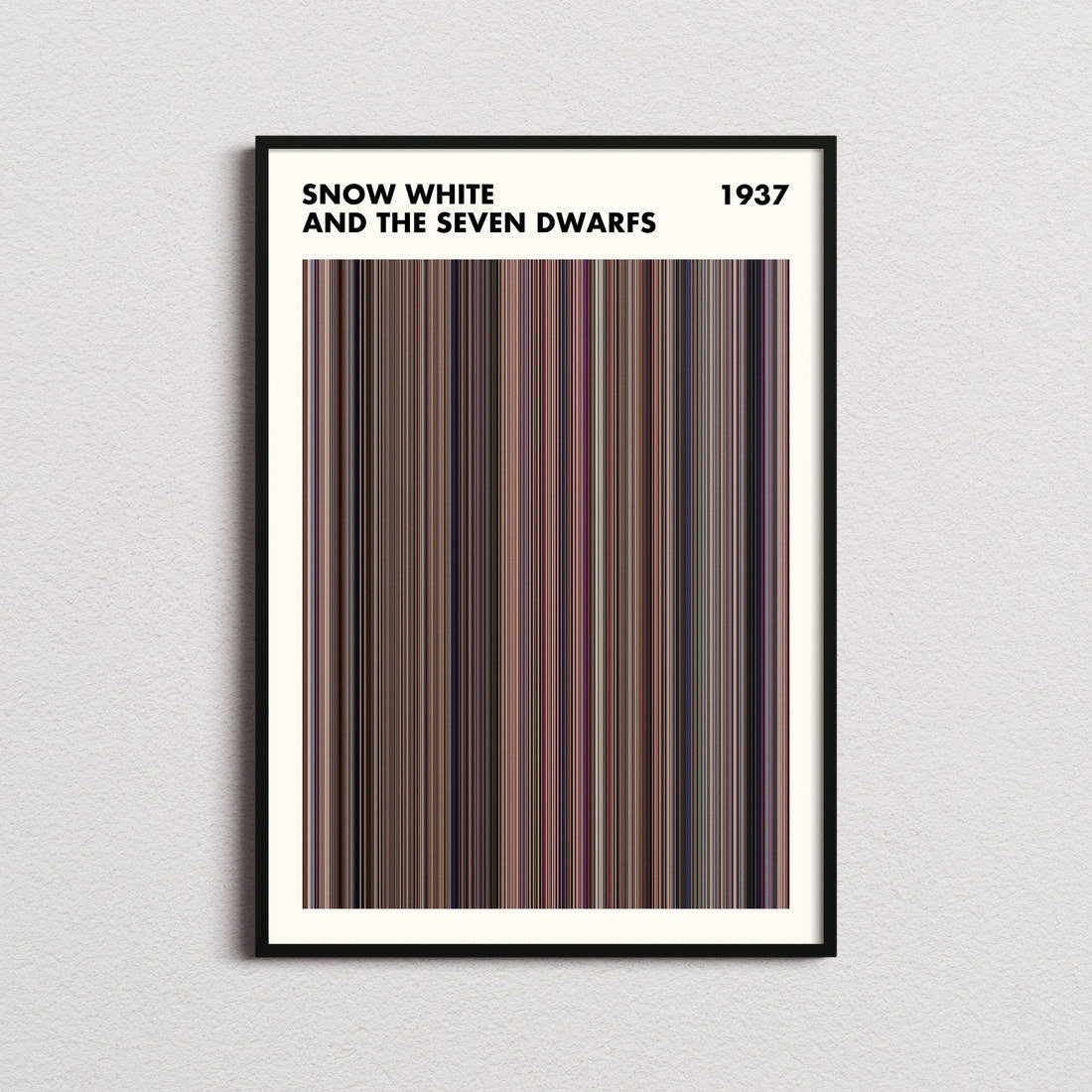 Snow White and the Seven Dwarfs Movie Barcode Poster - Simplified