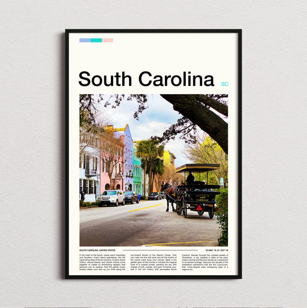 South Carolina - Rainbow Row - Travel Print