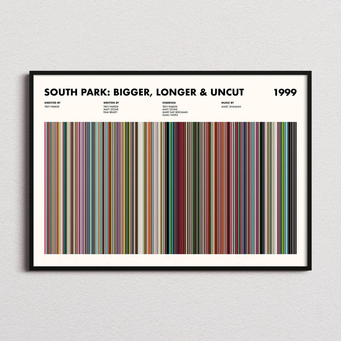 South Park: Bigger, Longer & Uncut Movie Barcode Poster