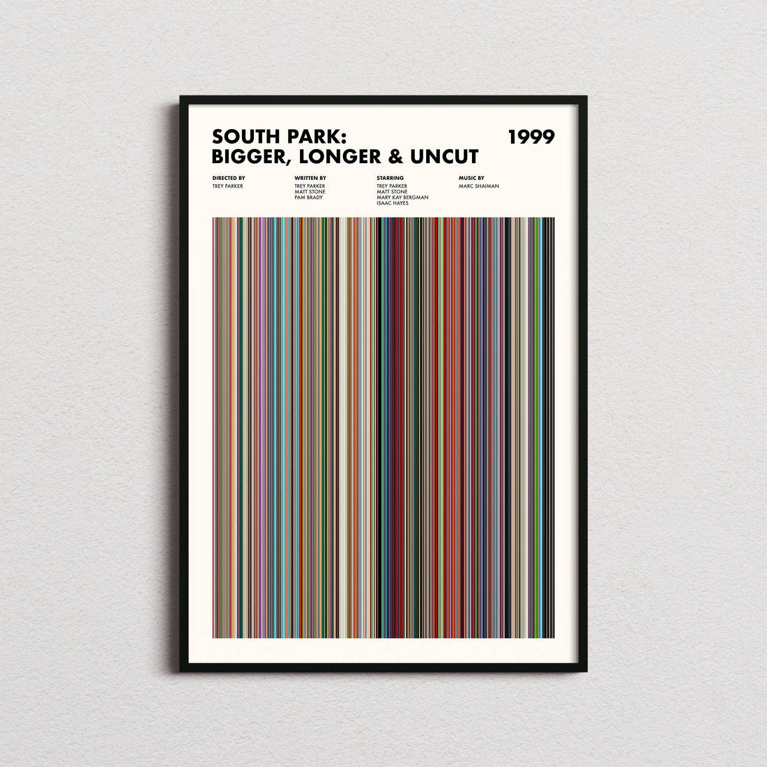 South Park: Bigger, Longer & Uncut Movie Barcode Poster