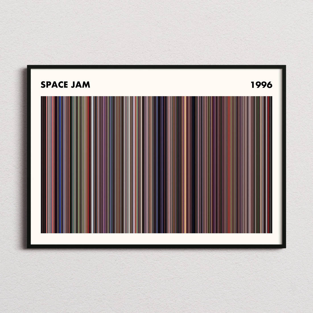 Space Jam Movie Barcode Poster - Simplified