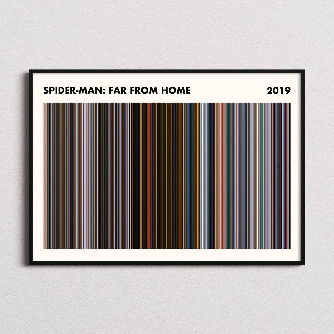 Spider-Man Far From Home Movie Barcode Poster - Simplified