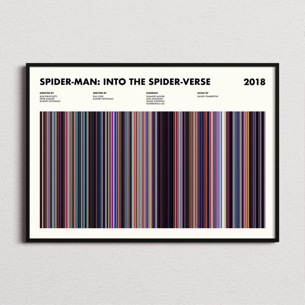 Spider-Man Into The Spiderverse Movie Barcode Poster