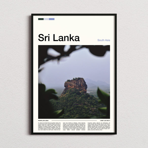 Sri Lanka Ancient Rock Fortress Travel Print framed and photographed straight on