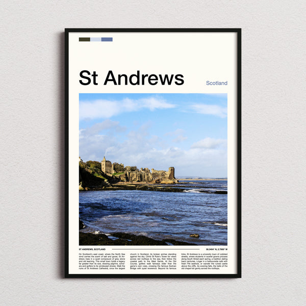St Andrews Ruined Cathedral Coastline Travel Print framed and photographed straight on