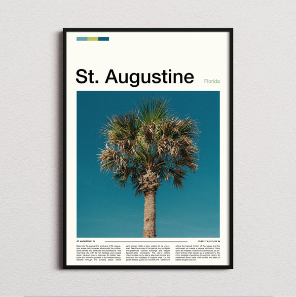 St Augustine - Palm Tree - Travel Print