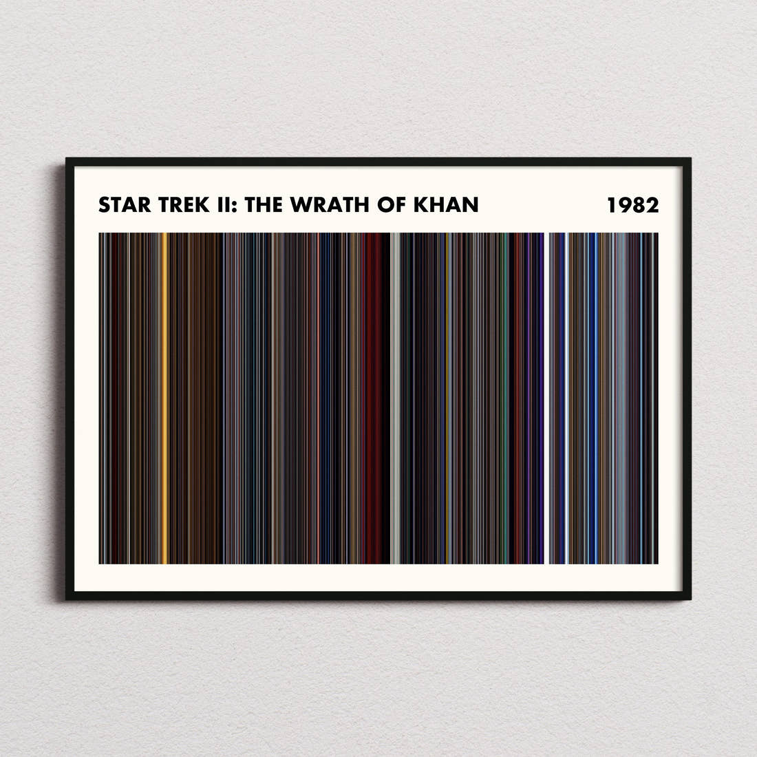 Star Trek 2 The Wrath Of Khan Movie Barcode Poster - Simplified