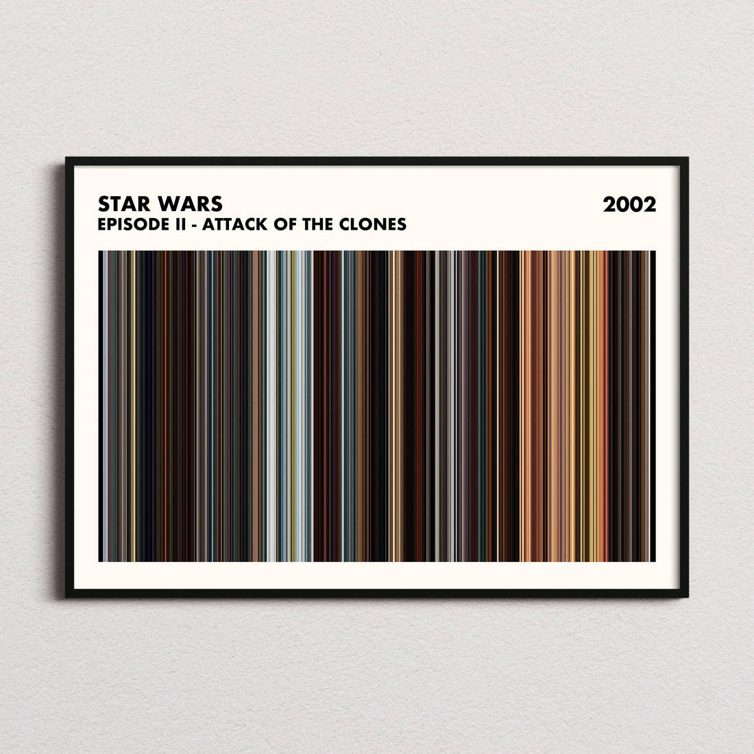 Star Wars: Episode II - Attack of the Clones Movie Barcode Poster - Simplified