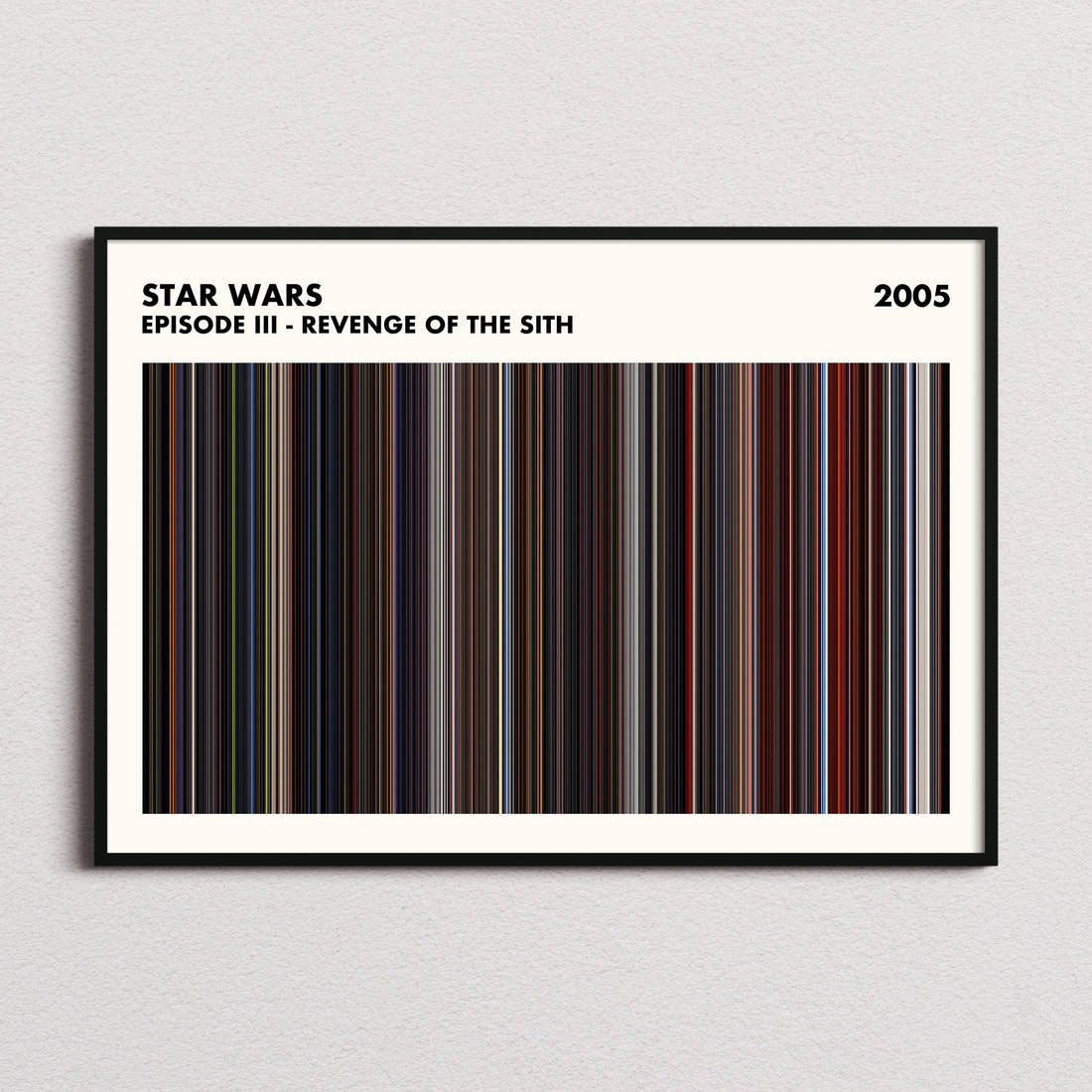 Star Wars: Episode III - Revenge of the Sith Movie Barcode Poster - Simplified