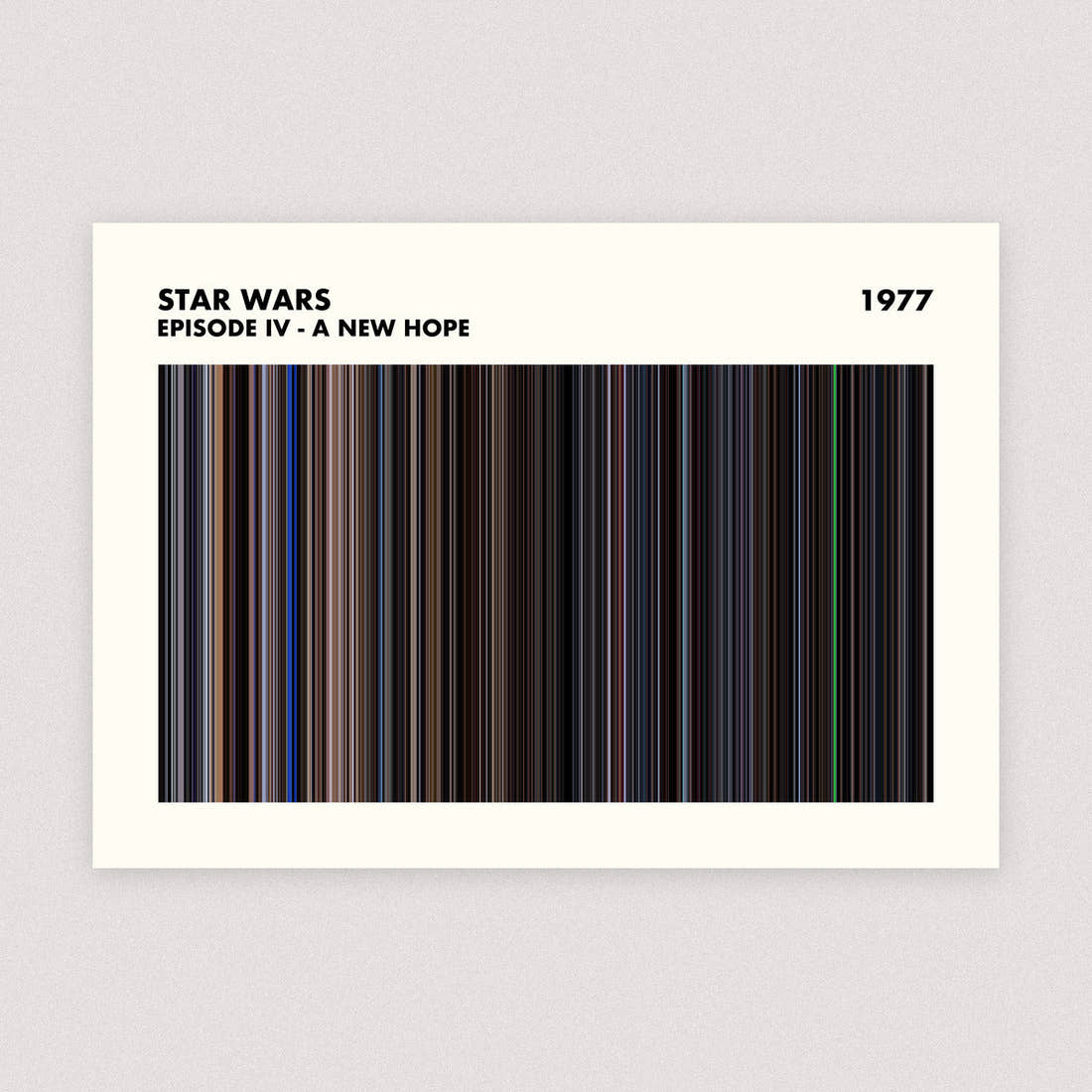 Star Wars: Episode IV - A New Hope movie barcode print, free A5, Simplified layout
