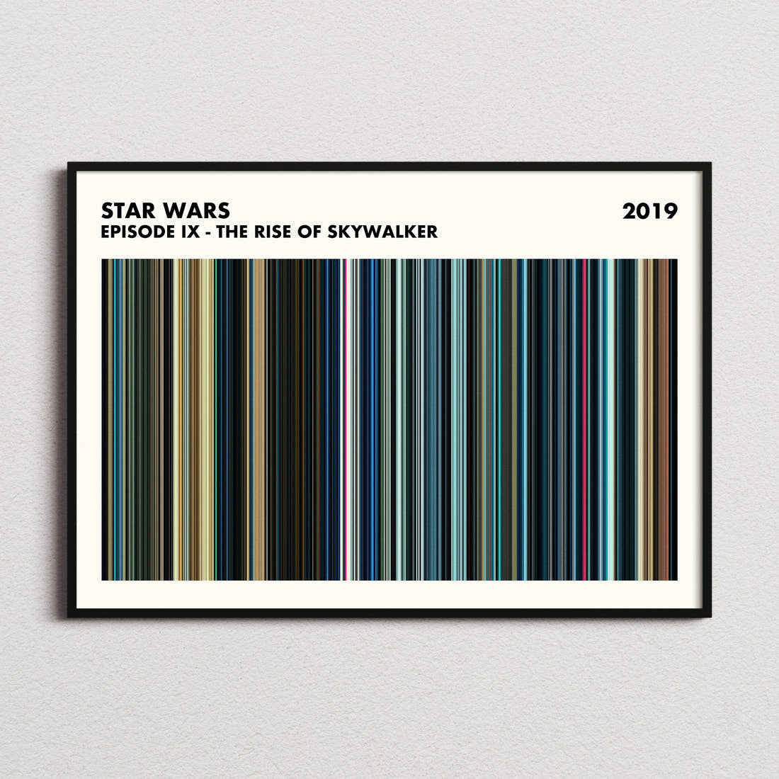 Star Wars: Episode IX - The Rise of Skywalker Movie Barcode Poster - Simplified
