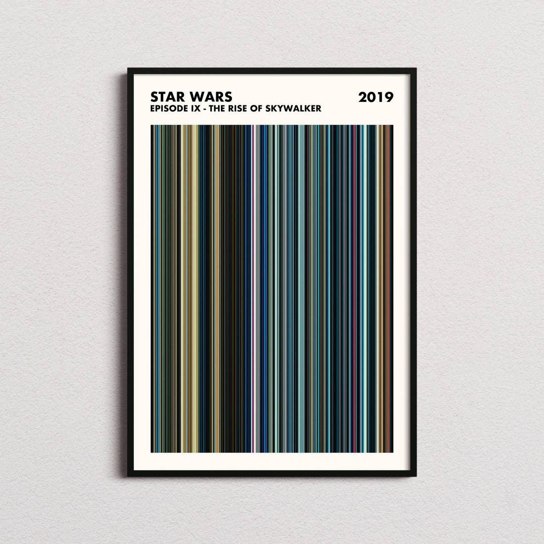 Star Wars: Episode IX - The Rise of Skywalker Movie Barcode Poster - Simplified