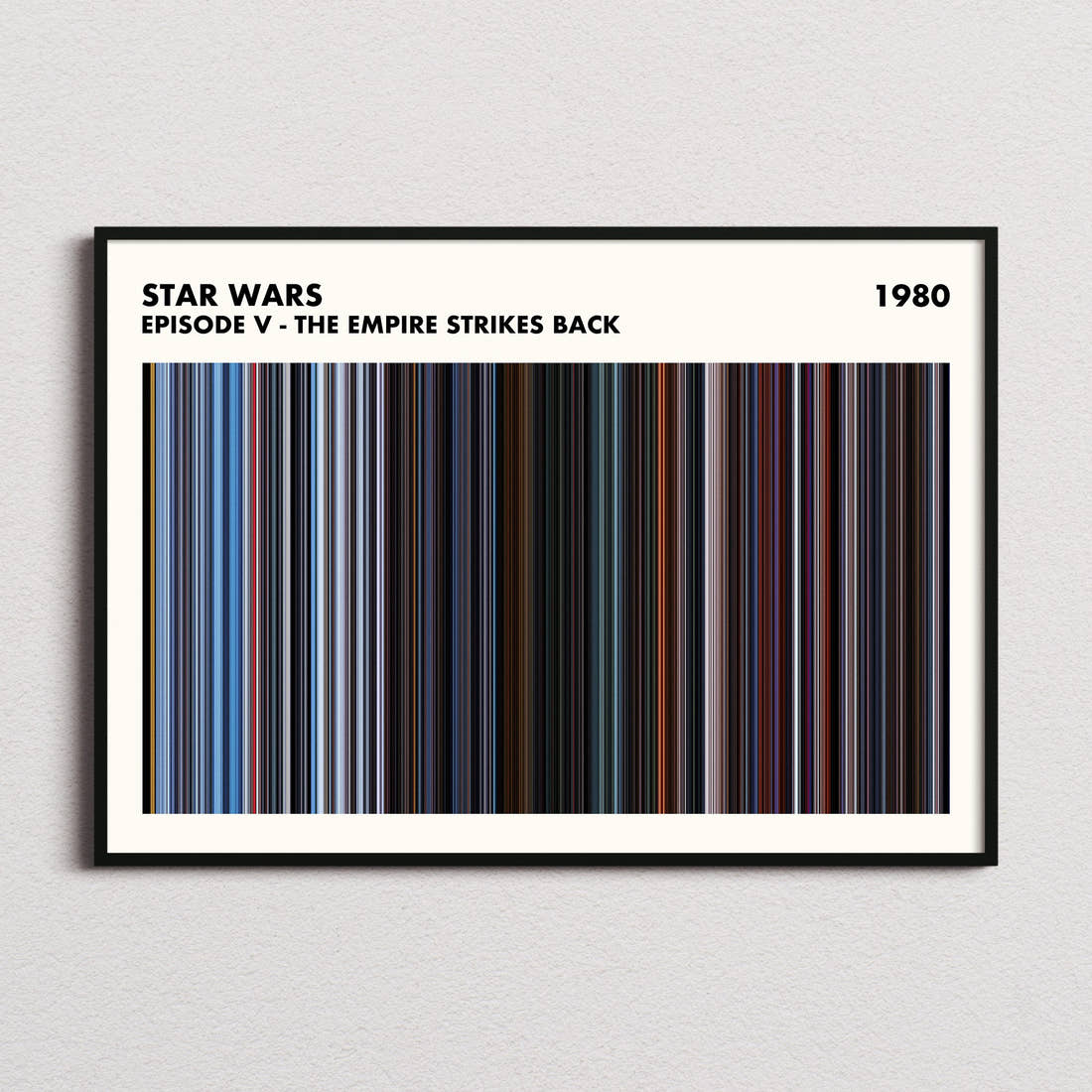 Star Wars: Episode V - The Empire Strikes Back Movie Barcode Poster - Simplified