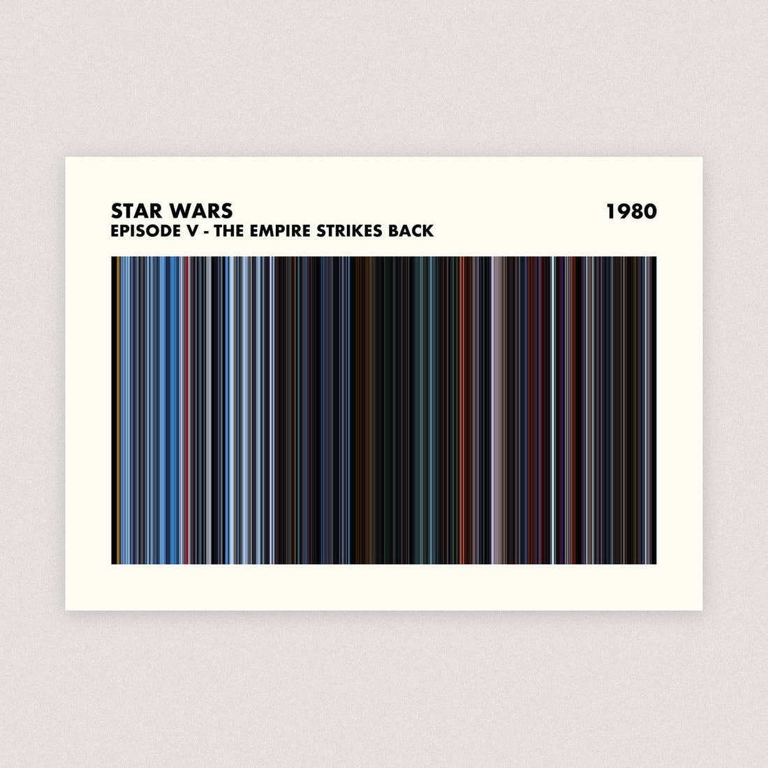 Star Wars: Episode V - The Empire Strikes Back movie barcode print, free A5, Simplified layout