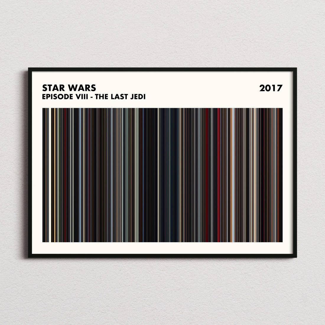 Star Wars: Episode VIII - The Last Jedi Movie Barcode Poster - Simplified