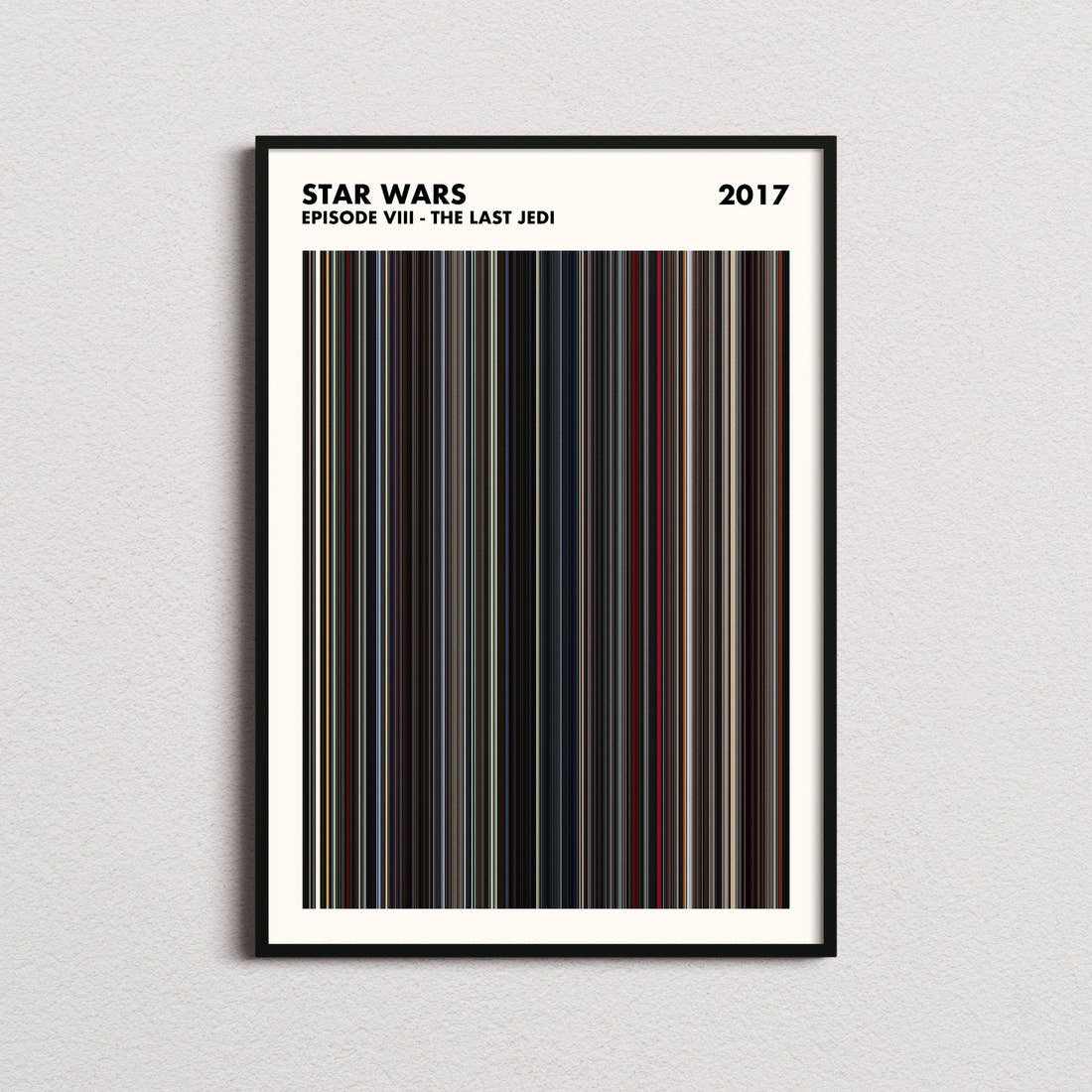 Star Wars: Episode VIII - The Last Jedi Movie Barcode Poster - Simplified