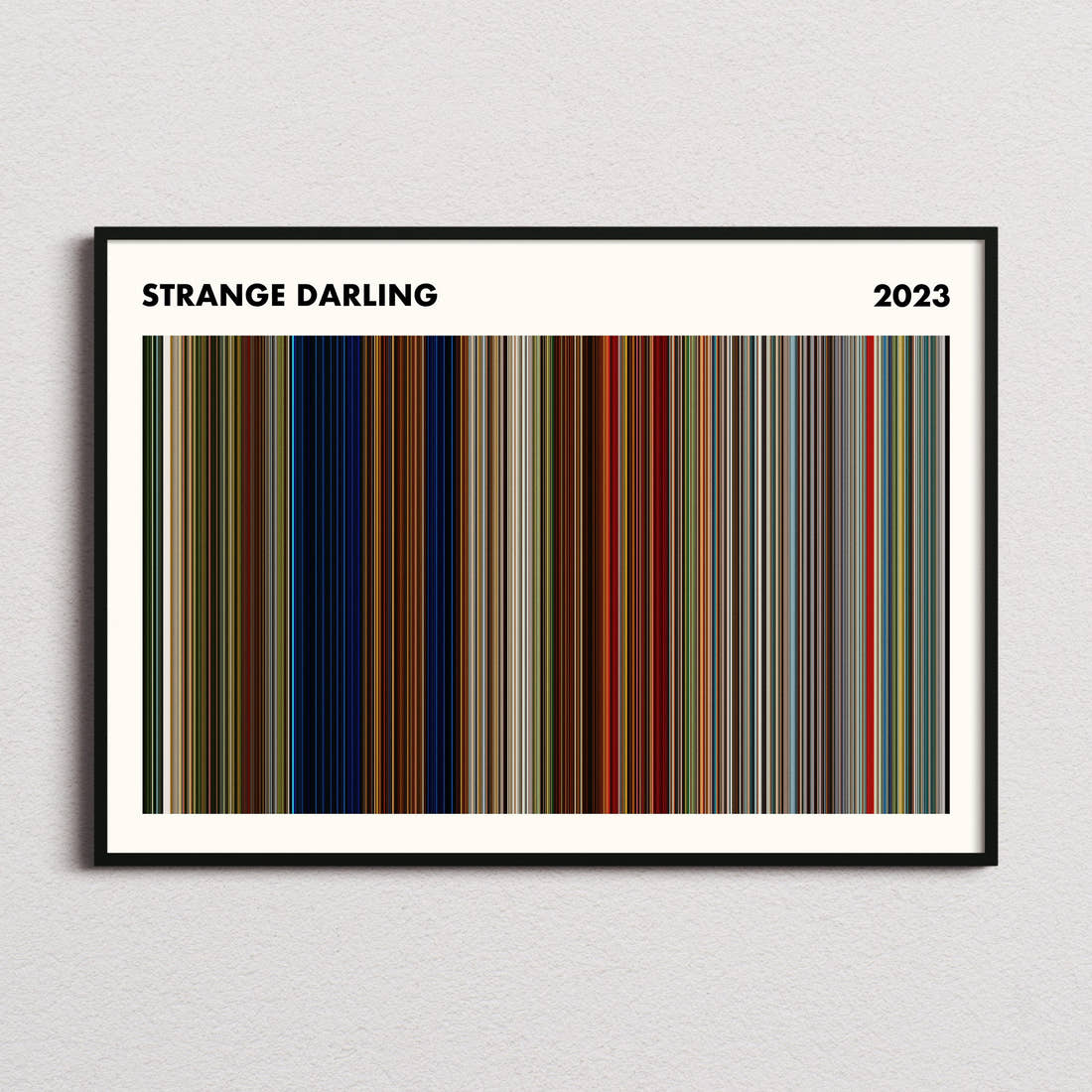 Strange Darling Movie Barcode Poster - Simplified