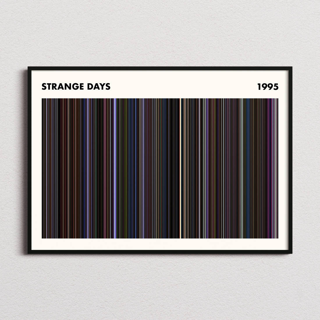 Strange Days Movie Barcode Poster - Simplified