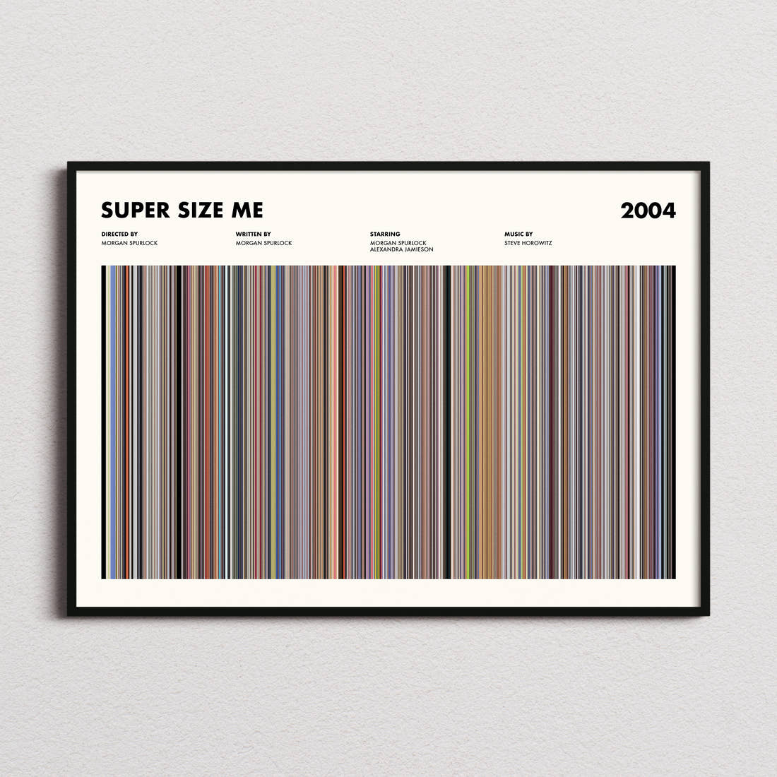 Super Size Me Movie Barcode Poster