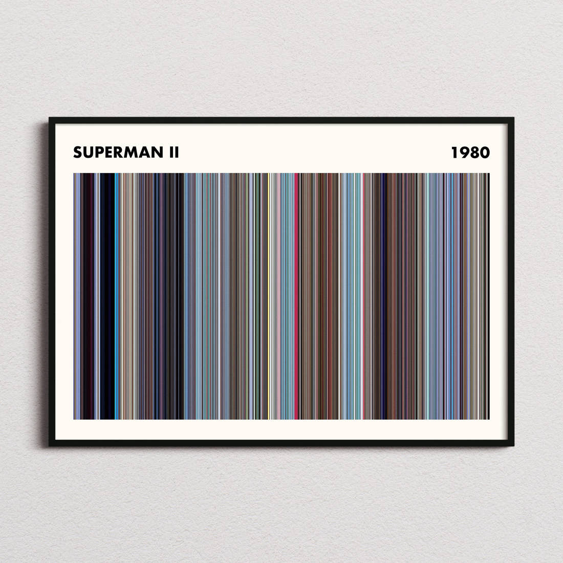 Superman 2 Movie Barcode Poster - Simplified