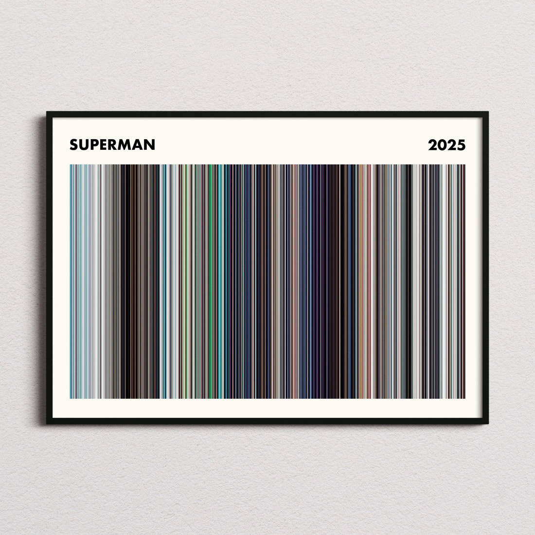 Superman (2025) Movie Barcode Poster - Simplified