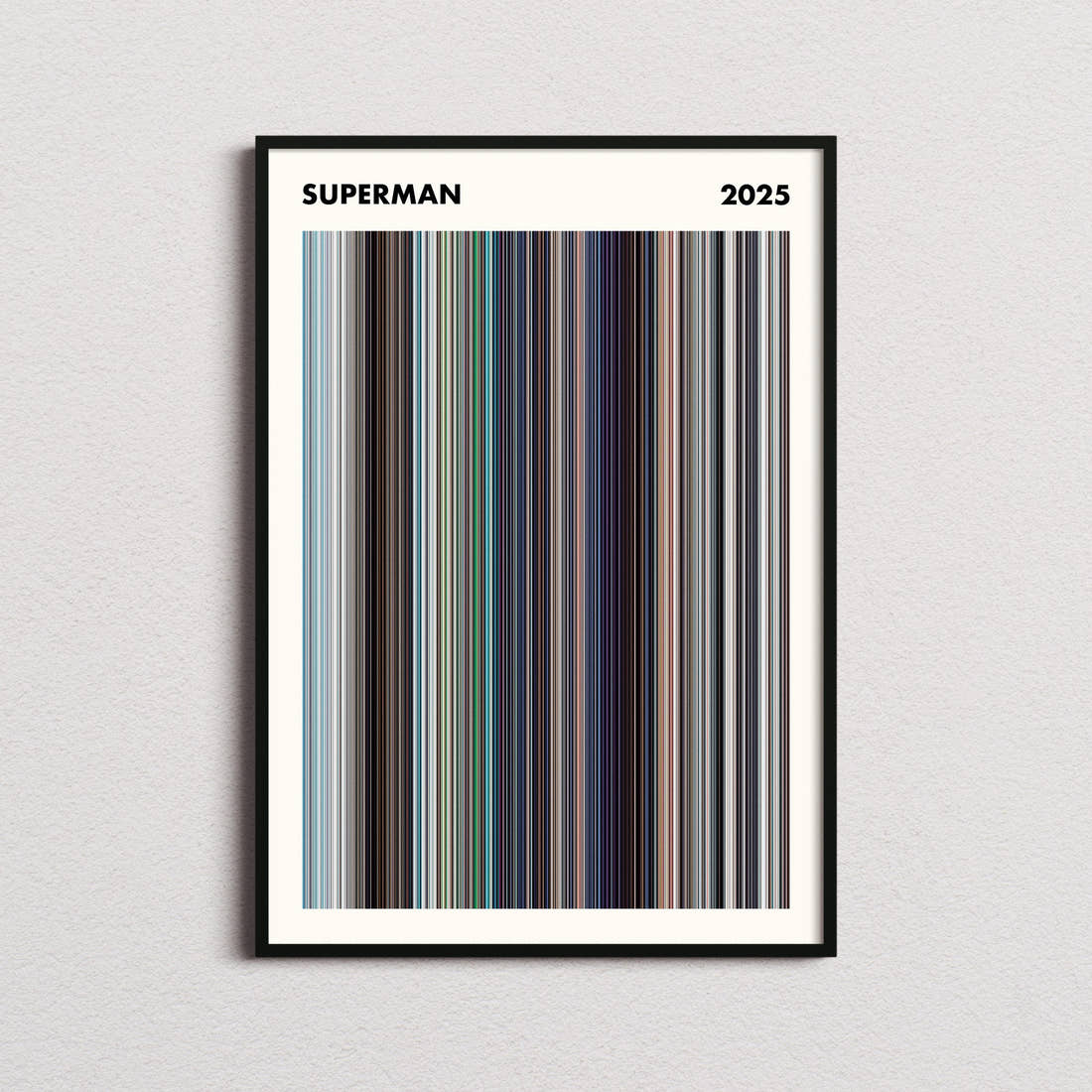 Superman (2025) Movie Barcode Poster - Simplified