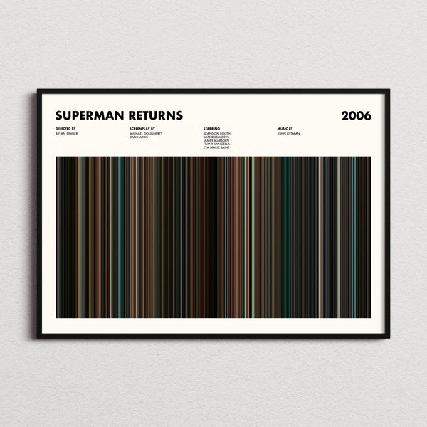 Superman Returns Movie Barcode Poster